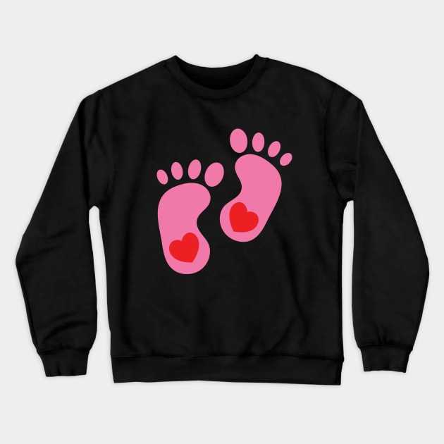 Pink Baby Feet Crewneck Sweatshirt by DragonTees